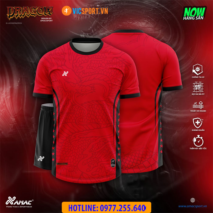Áo đá banh thiết kế không logo Amac Dragon - Hình ảnh 7