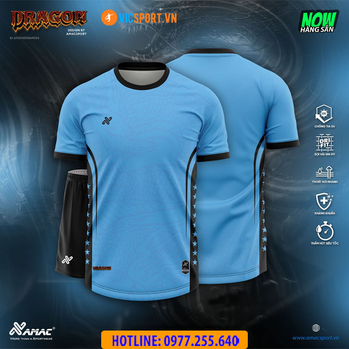 Áo đá banh thiết kế không logo Amac Dragon - Hình ảnh 3