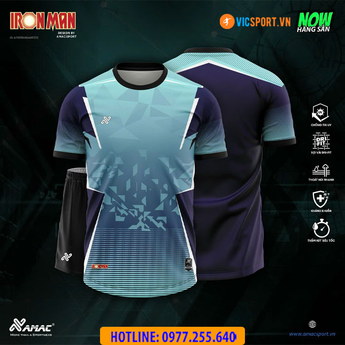 Áo đá banh thiết kế không logo Amac Iron Man - Hình ảnh 6
