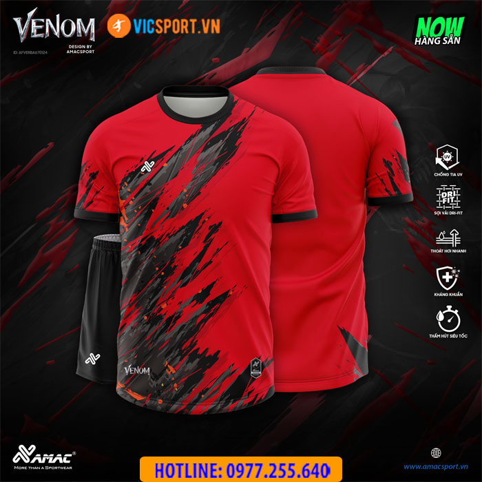 Áo đá banh thiết kế không logo Amac Venom - Hình ảnh 4