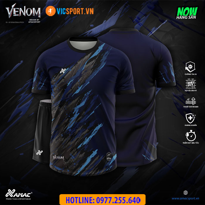 Áo đá banh thiết kế không logo Amac Venom - Hình ảnh 3