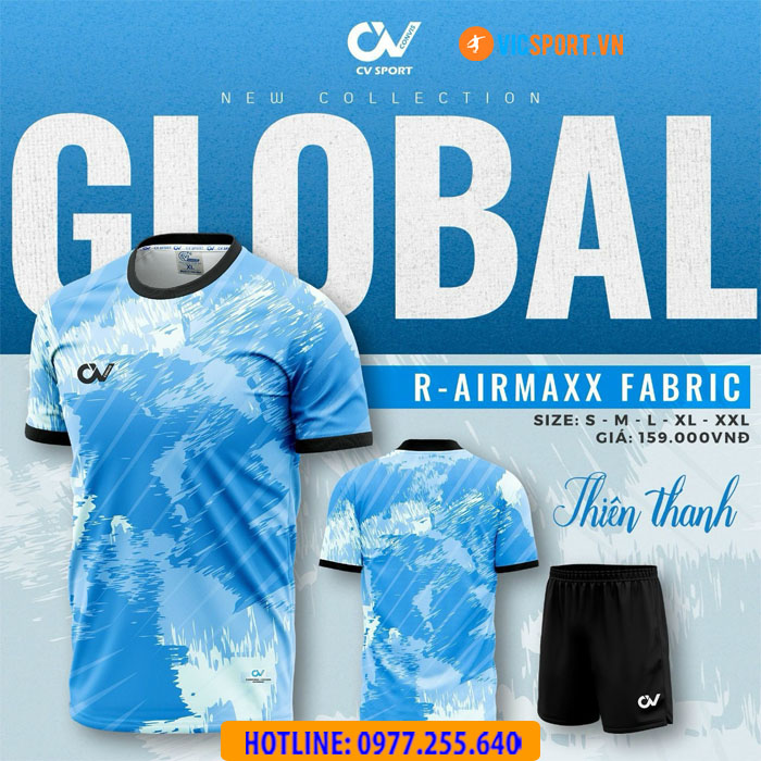 Áo đá banh không logo CV Global - Hình ảnh 15