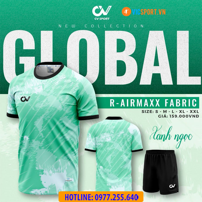 Áo đá banh không logo CV Global - Hình ảnh 17