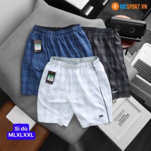 Quần short dù nam xuất khẩu Nike caro