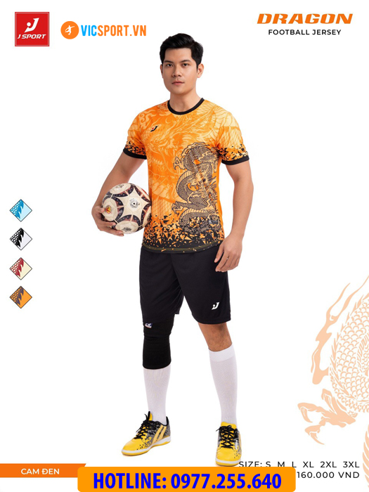 Áo đá banh thiết kế không logo J-Sport Dragon - Hình ảnh 35
