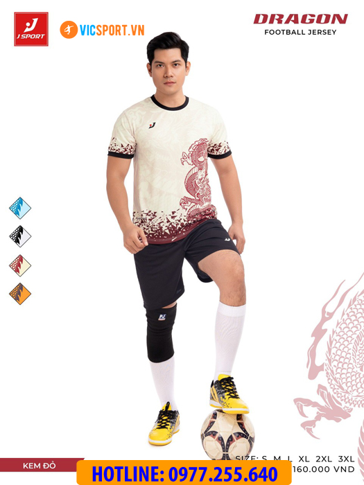 Áo đá banh thiết kế không logo J-Sport Dragon - Hình ảnh 32