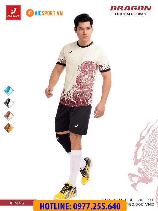 Áo đá banh thiết kế không logo J-Sport Dragon - Hình ảnh 31