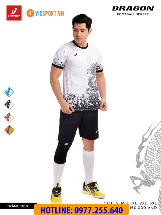 Áo đá banh thiết kế không logo J-Sport Dragon - Hình ảnh 29