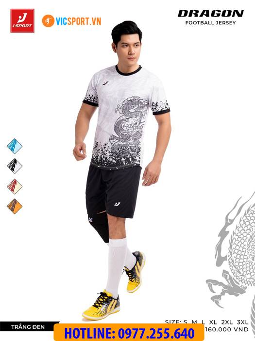 Áo đá banh thiết kế không logo J-Sport Dragon - Hình ảnh 26