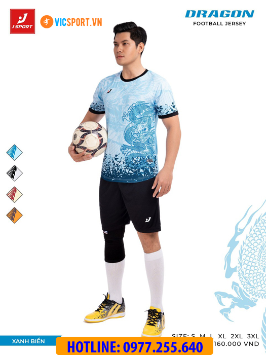 Áo đá banh thiết kế không logo J-Sport Dragon - Hình ảnh 24