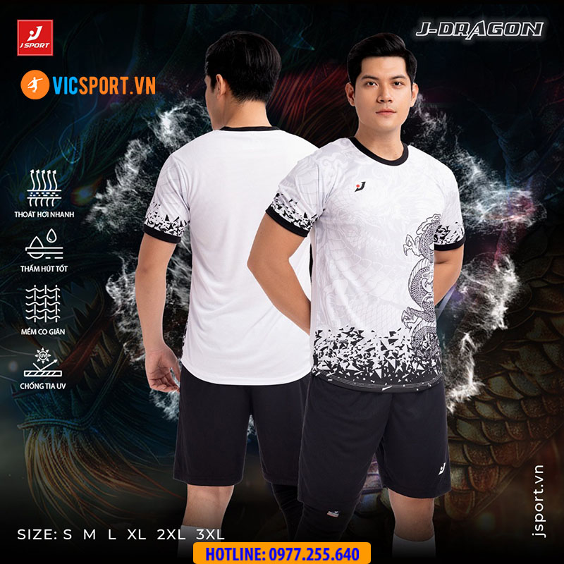 Áo đá banh thiết kế không logo J-Sport Dragon - Hình ảnh 7