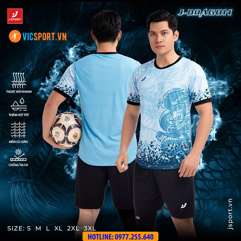 Áo đá banh thiết kế không logo J-Sport Dragon - Hình ảnh 6