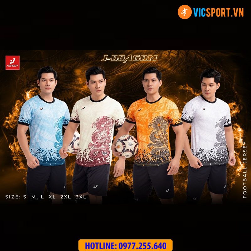 Áo đá banh thiết kế không logo J-Sport Dragon - Hình ảnh 8