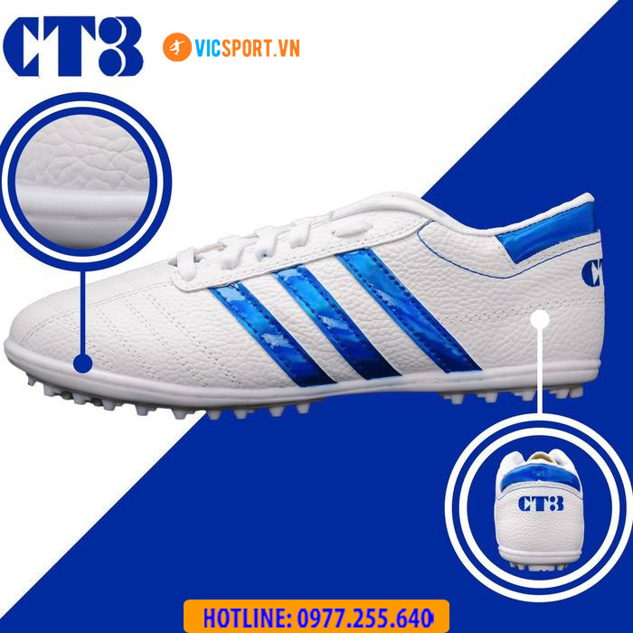 Giày đá banh 3 sọc CT3 da nhăn - Hình ảnh 8