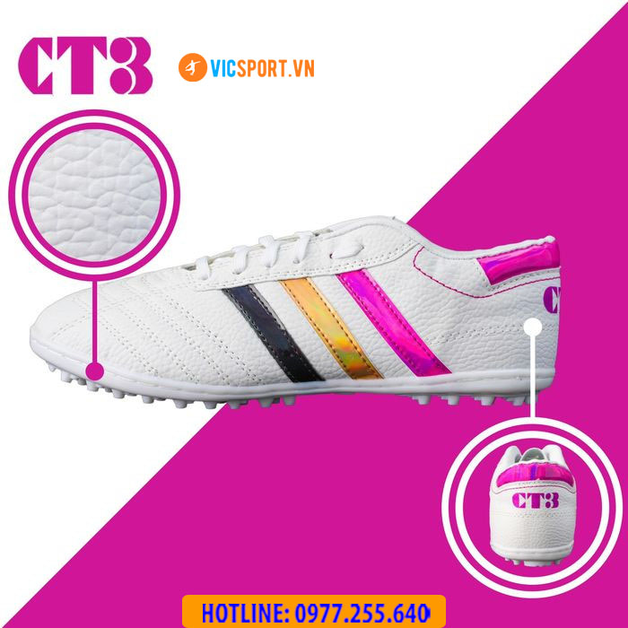 Giày đá banh 3 sọc CT3 da nhăn - Hình ảnh 7