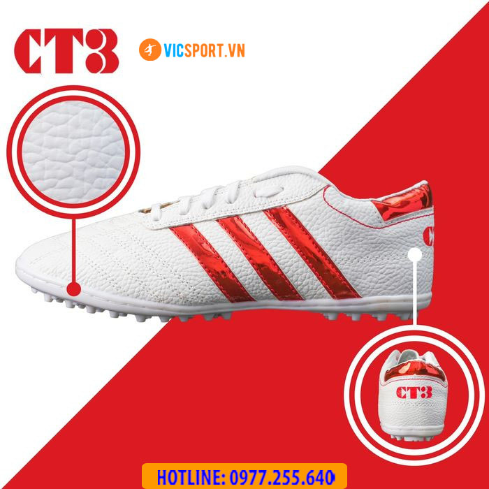 Giày đá banh 3 sọc CT3 da nhăn - Hình ảnh 5