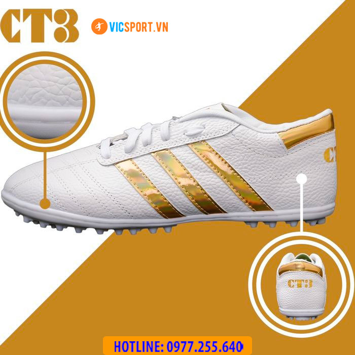 Giày đá banh 3 sọc CT3 da nhăn - Hình ảnh 4