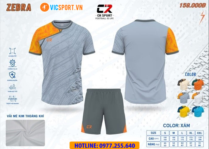 Áo đá banh không logo CR Zebra - Hình ảnh 10