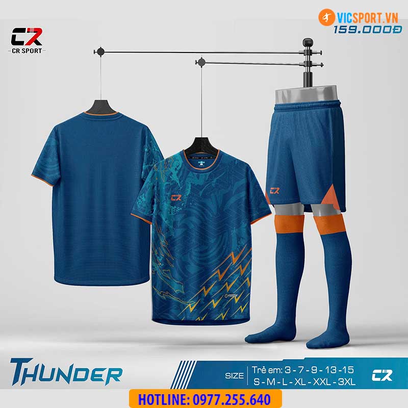 Áo đá banh không logo CR Thunder - Hình ảnh 3