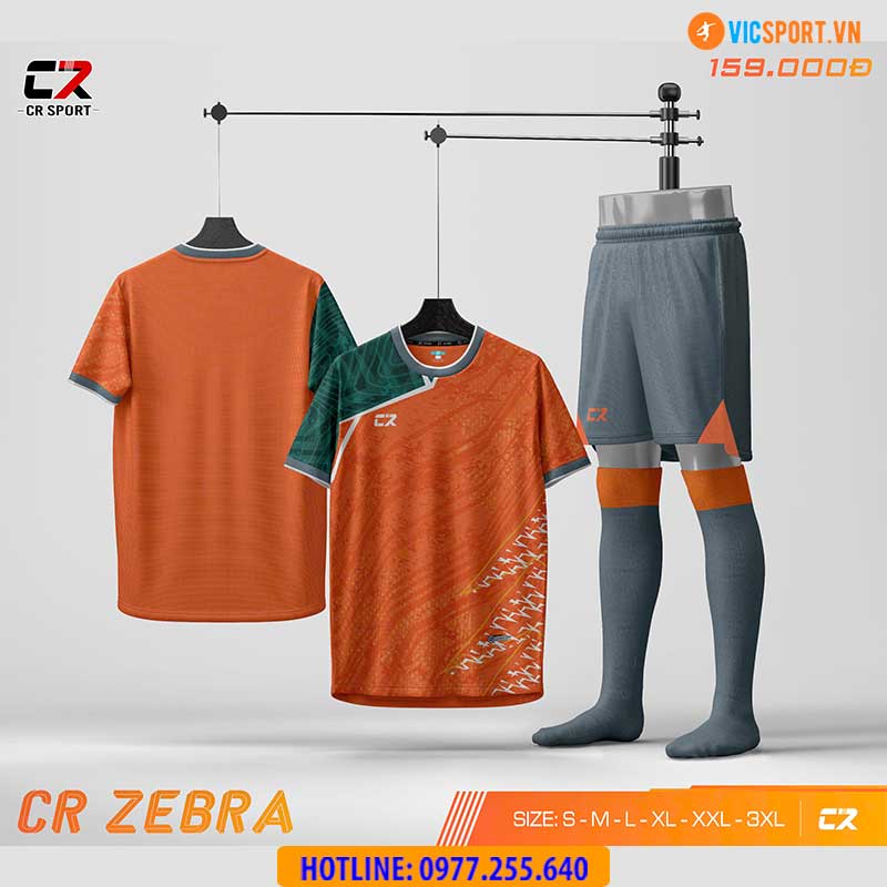 Áo đá banh không logo CR Zebra - Hình ảnh 7