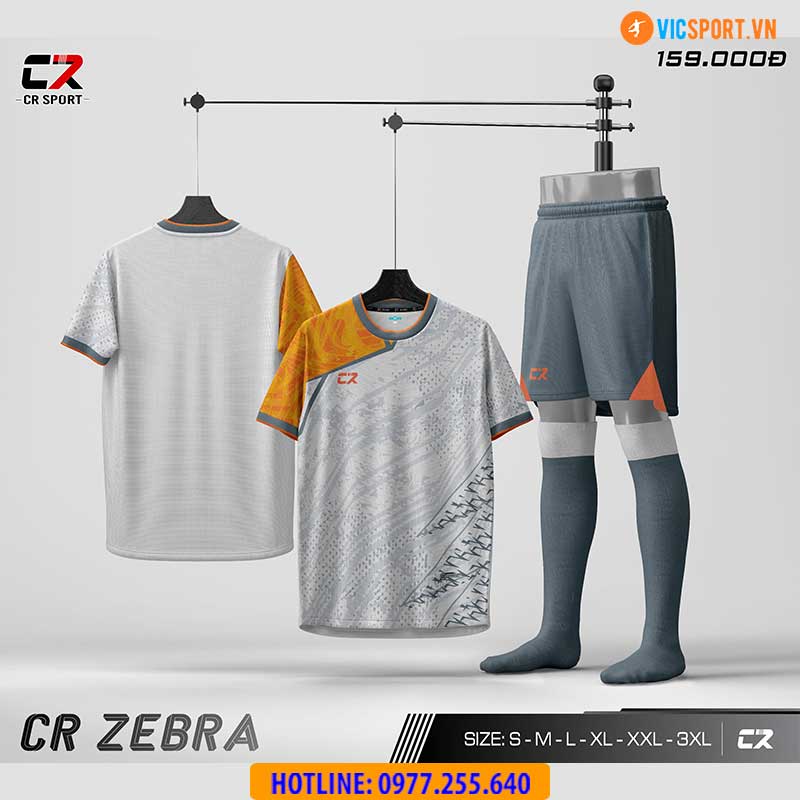Áo đá banh không logo CR Zebra - Hình ảnh 4
