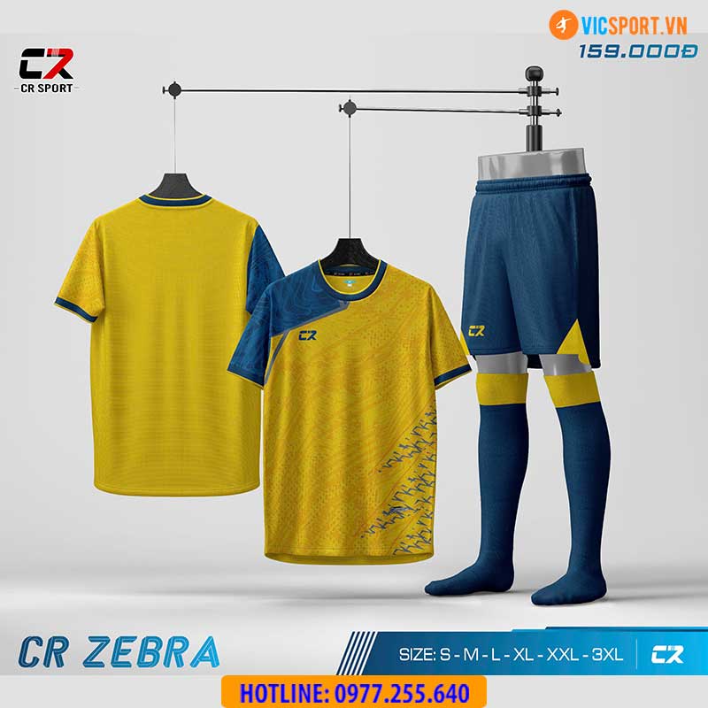 Áo đá banh không logo CR Zebra - Hình ảnh 5