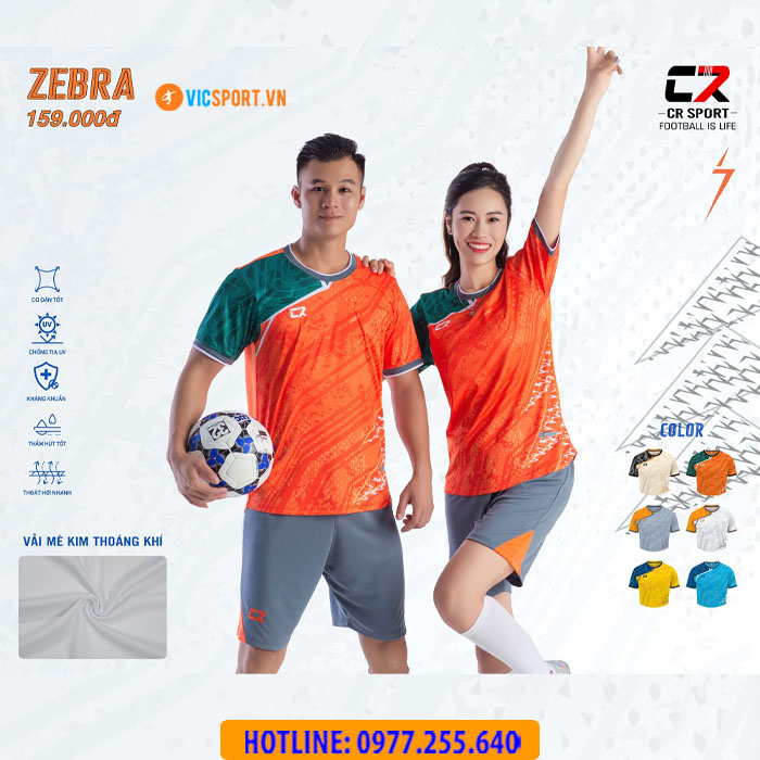 Áo đá banh không logo CR Zebra - Hình ảnh 20