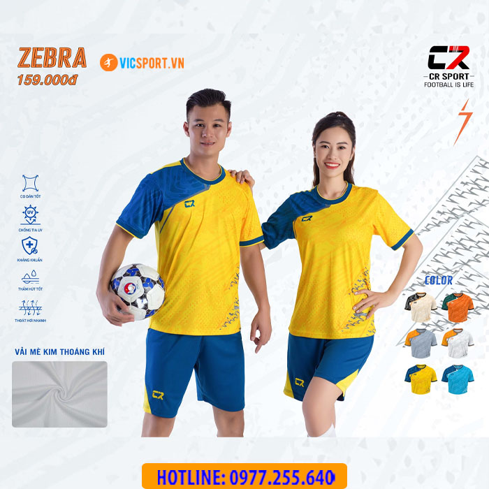 Áo đá banh không logo CR Zebra - Hình ảnh 17