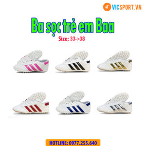 Giày đá banh trẻ em 3 sọc BAA đế nhựa
