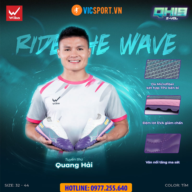 Giày đá banh Wika QH19 Z-Vol Quang Hải đế TF - Hình ảnh 19