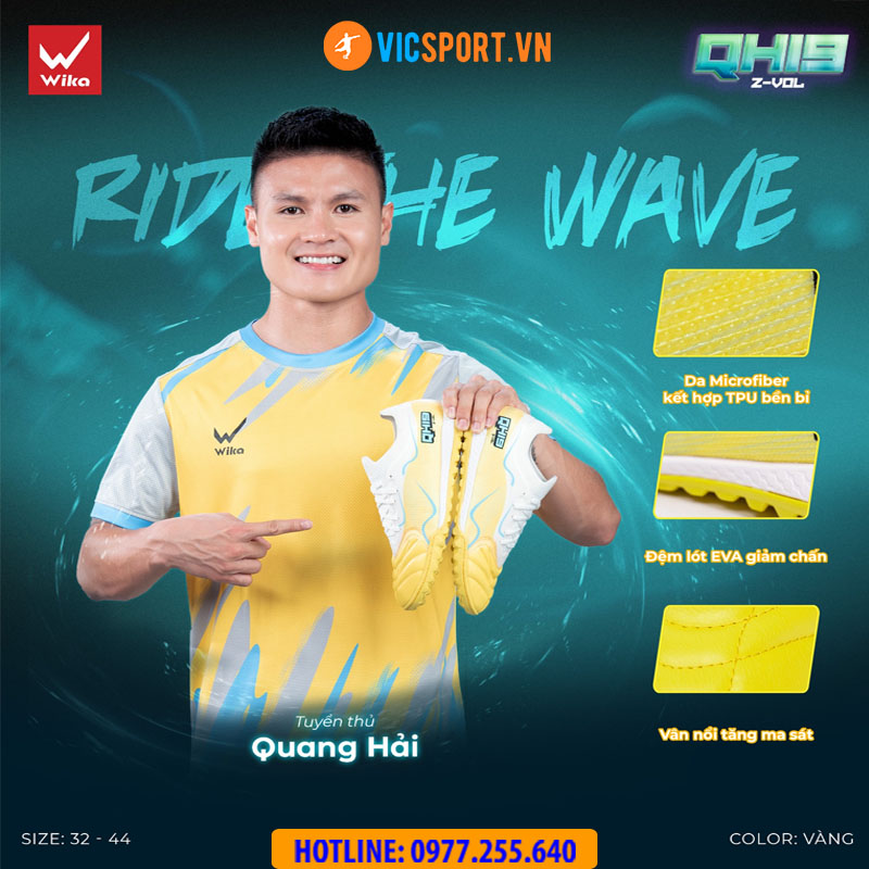 Giày đá banh Wika QH19 Z-Vol Quang Hải đế TF - Hình ảnh 17