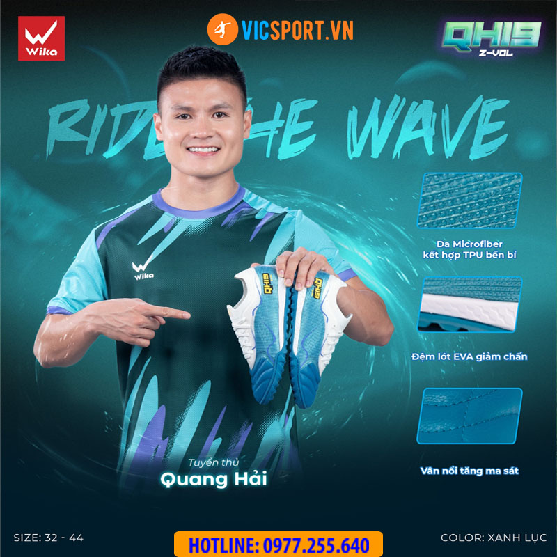 Giày đá banh Wika QH19 Z-Vol Quang Hải đế TF - Hình ảnh 16