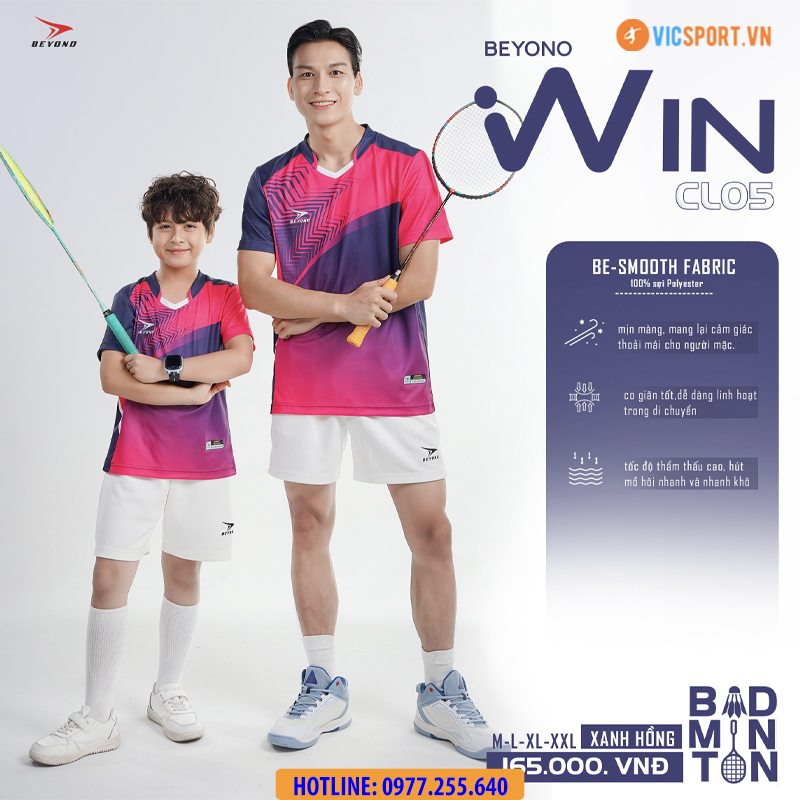 Áo cầu lông nam nữ Beyono Win CL05 - Hình ảnh 20