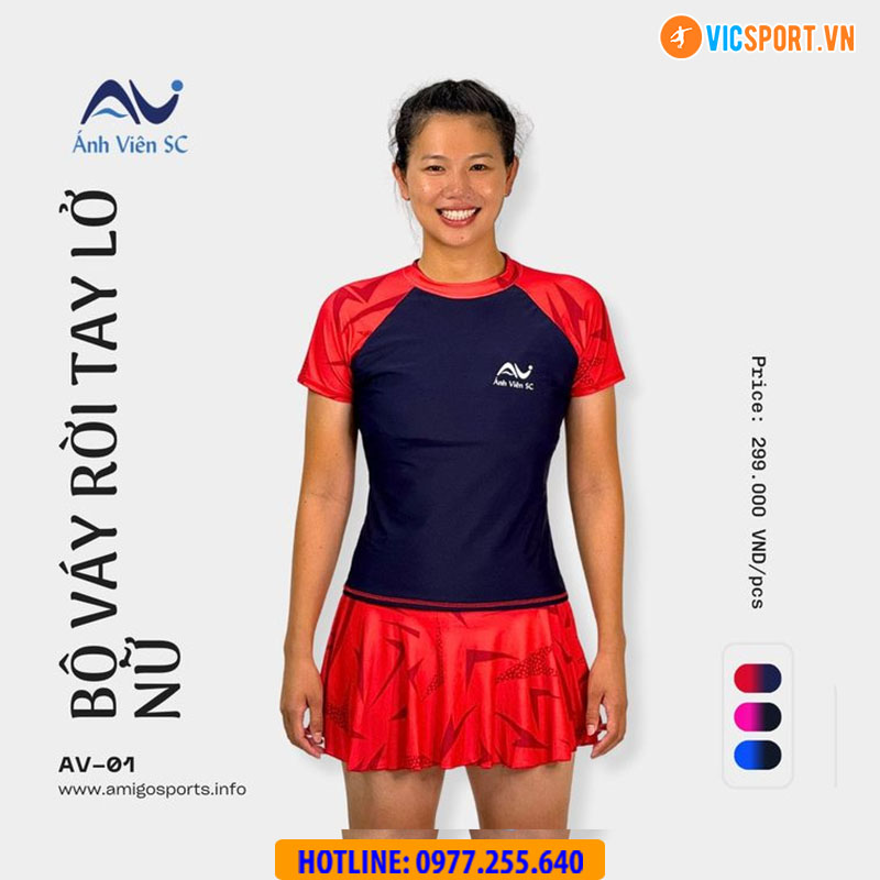 Bộ váy bơi nữ tay ngắn Ánh Viên AV01 - Hình ảnh 5