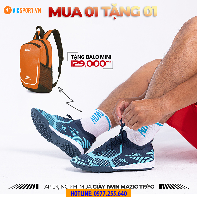 Giày đá banh iWin Mazig CapDervila đế TF (tặng kèm balô) - Hình ảnh 2