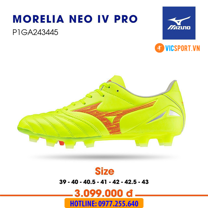 Giày đá banh chính hãng Mizuno Morelia Neo 4 Pro đế FG - Hình ảnh 9