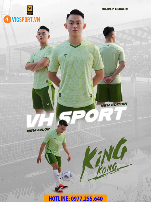 Áo đá banh không logo VH King Kong - Hình ảnh 12