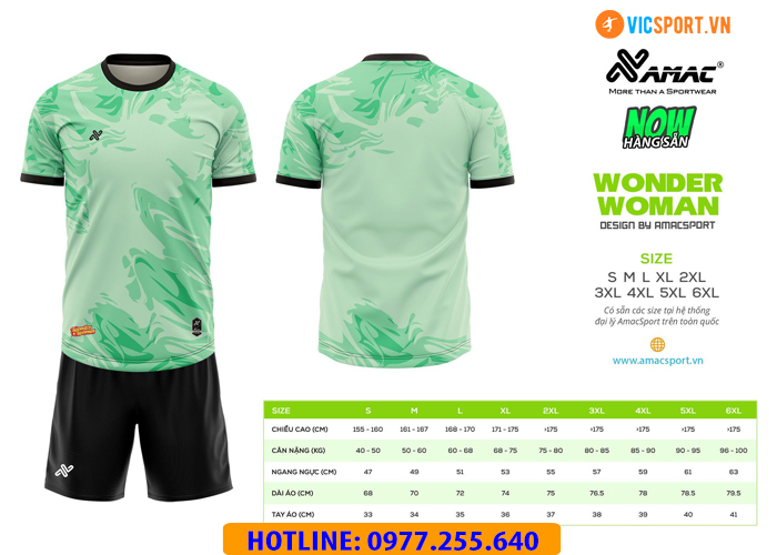 Áo đá banh thiết kế Amac Wonder Woman - Hình ảnh 2