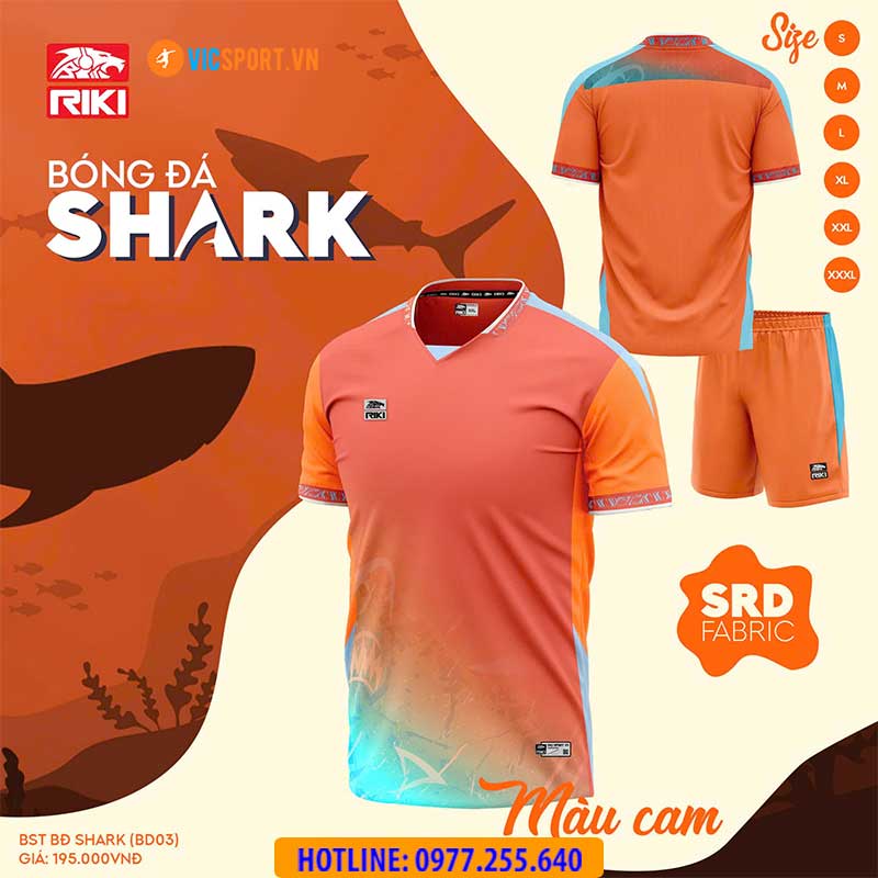 Áo đá banh không logo Riki Shark BD03 - Hình ảnh 3