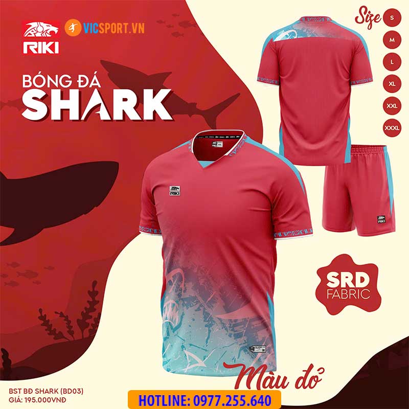 Áo đá banh không logo Riki Shark BD03 - Hình ảnh 4