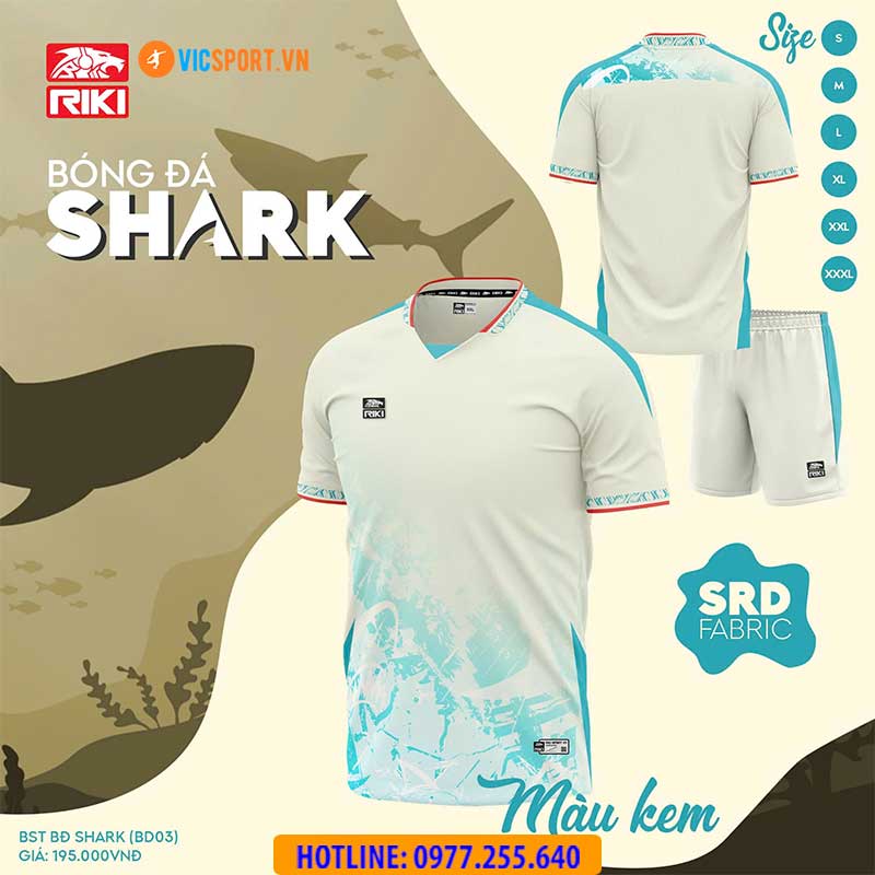 Áo đá banh không logo Riki Shark BD03 - Hình ảnh 6