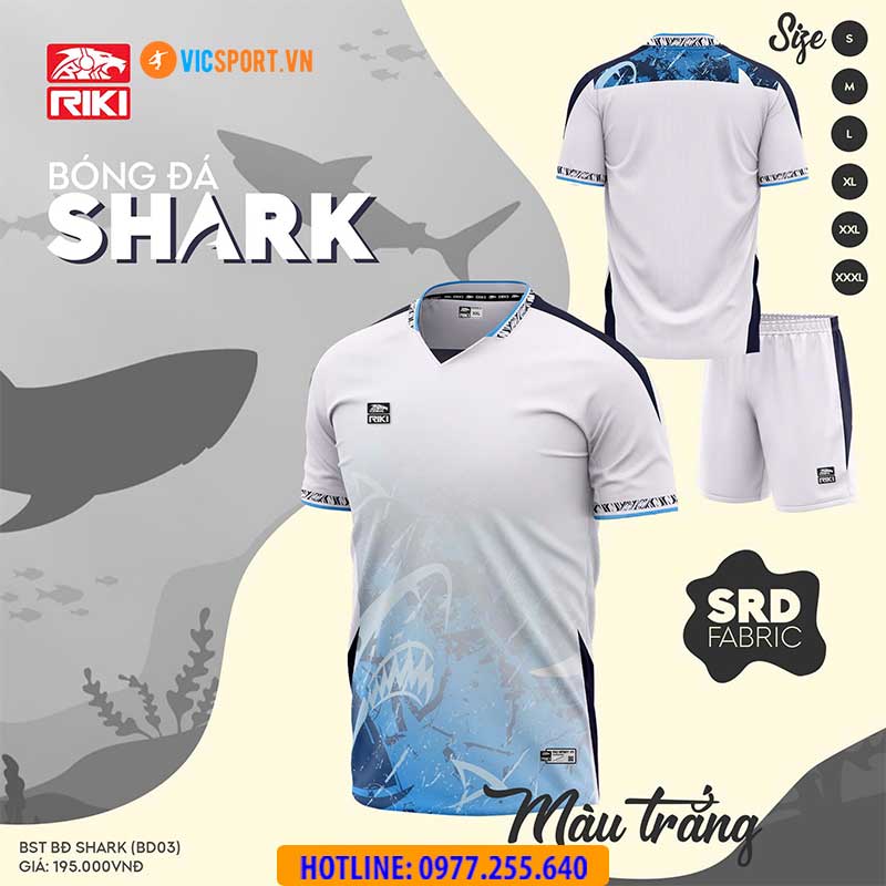 Áo đá banh không logo Riki Shark BD03 - Hình ảnh 8