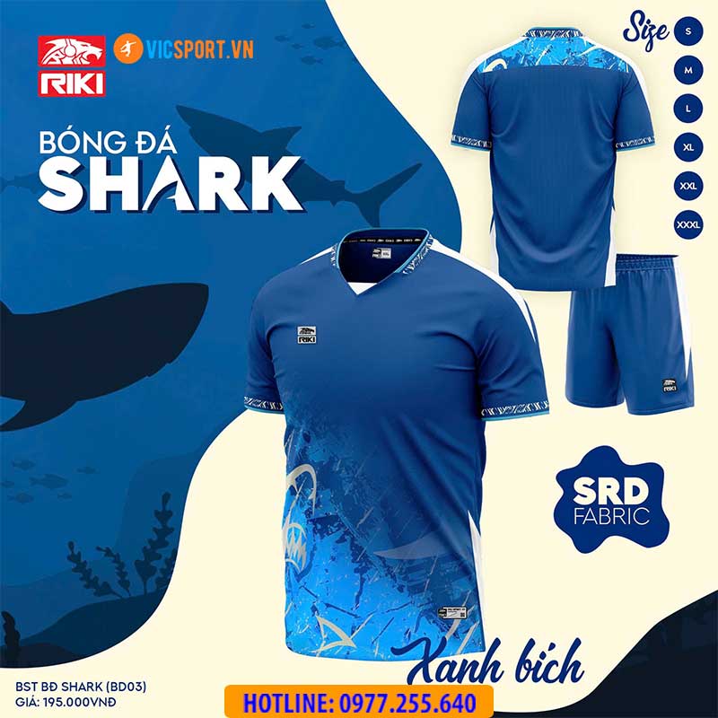 Áo đá banh không logo Riki Shark BD03 - Hình ảnh 9