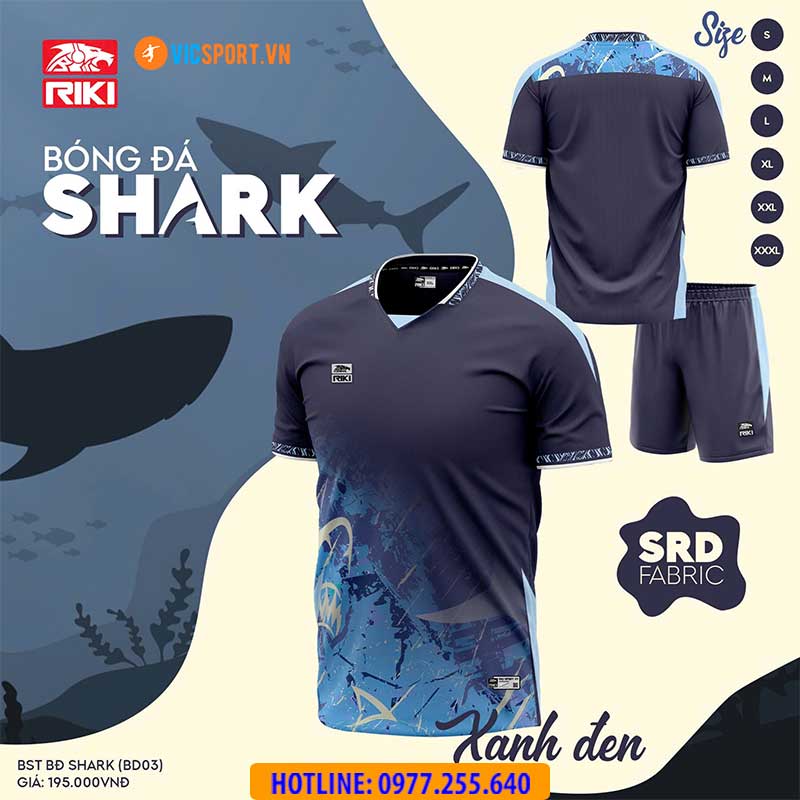 Áo đá banh không logo Riki Shark BD03 - Hình ảnh 10