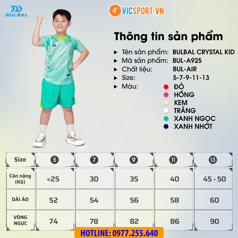 Áo đá banh trẻ em Bulbal Crystal - Hình ảnh 11