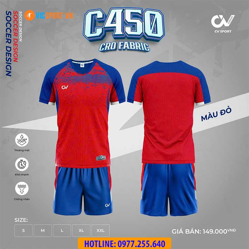 Áo đá banh không logo CV C450 - Hình ảnh 5