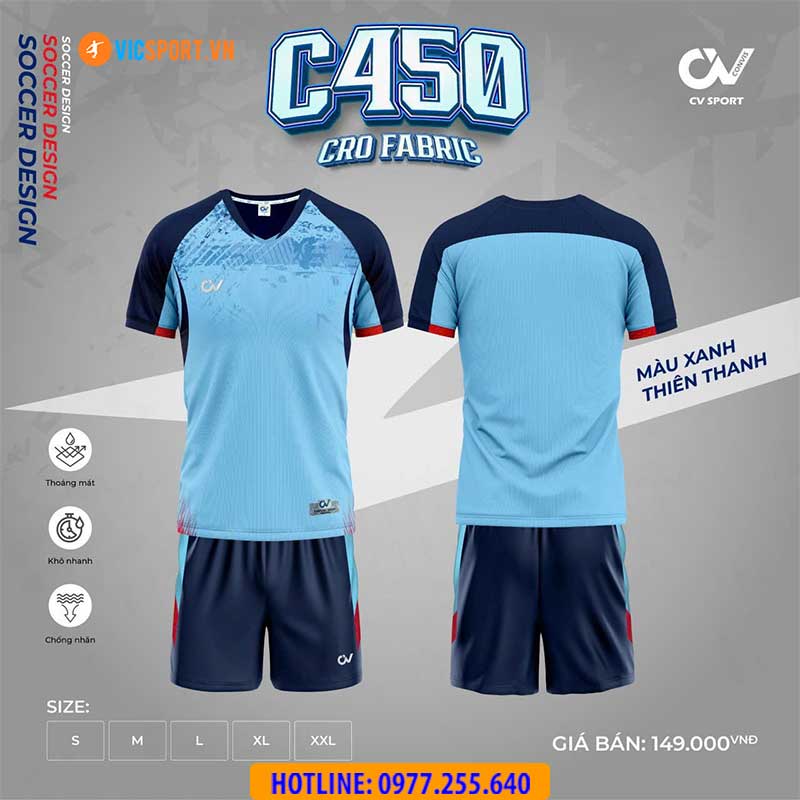 Áo đá banh không logo CV C450 - Hình ảnh 7