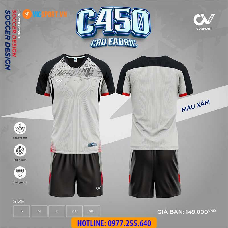 Áo đá banh không logo CV C450 - Hình ảnh 4