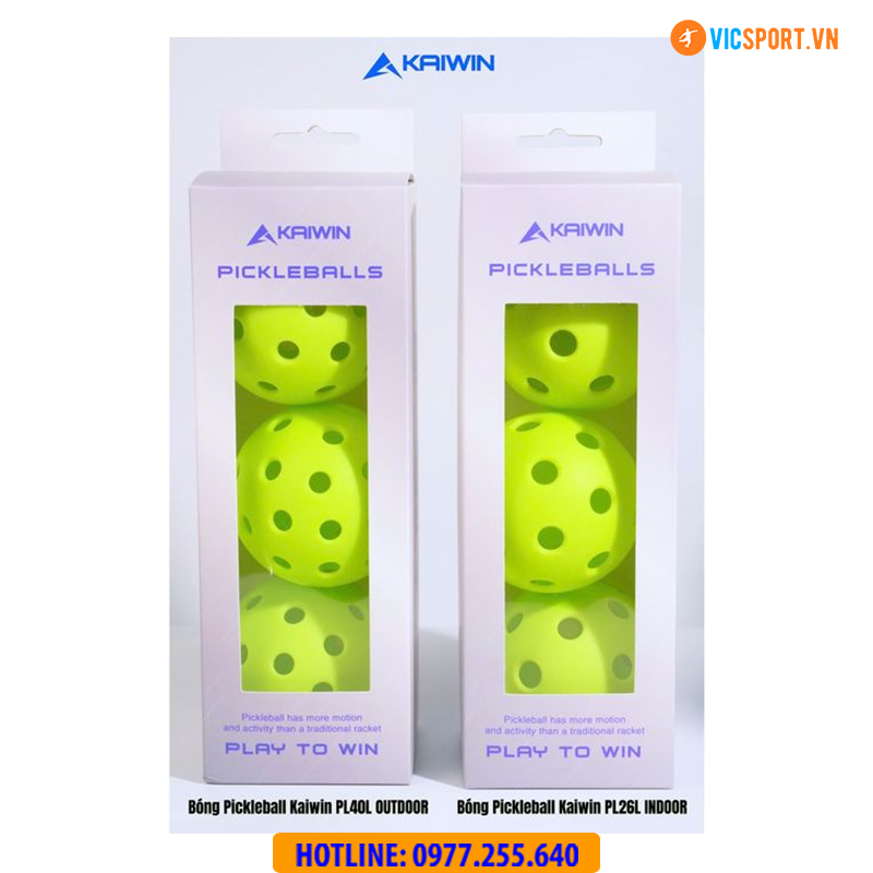Bóng pickleball tập luyện Kaiwin PK40L outdoor (Hộp 3 quả)
