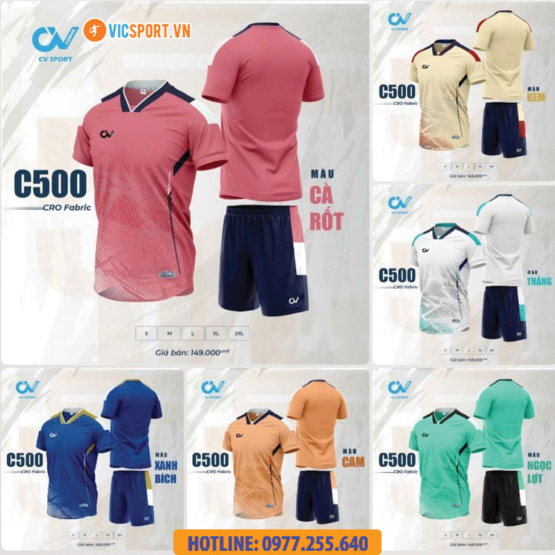 Áo đá banh không logo CV C500 - Hình ảnh 2